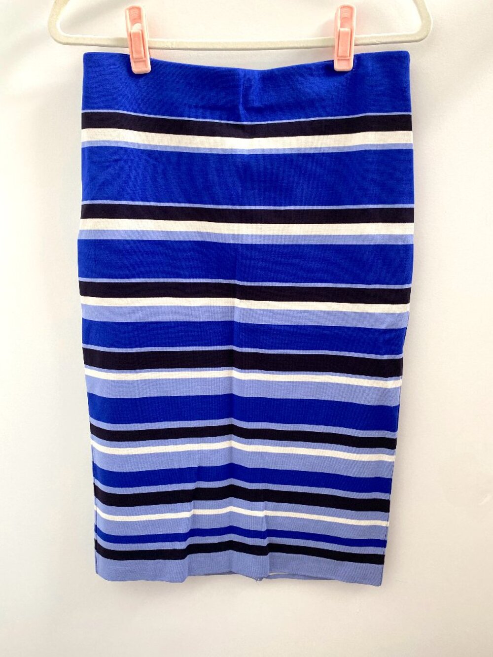 Ann Taylor Blue Black and White Striped Midi Skirt NWT Size 6